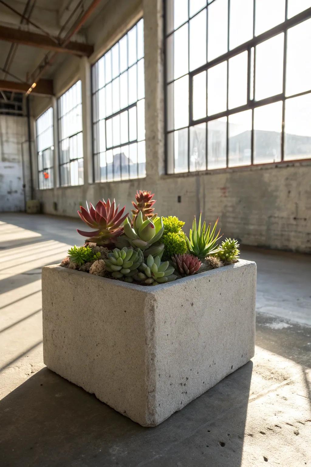 Transform your space with the rugged charm of succulent cubes—a perfect blend of industrial and natural aesthetics.