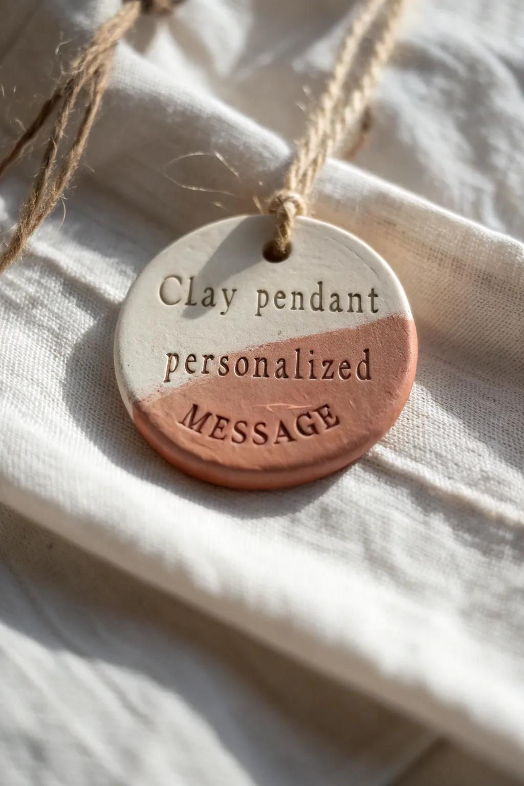 Craft your story in clay—personalized pendants that speak from the heart.