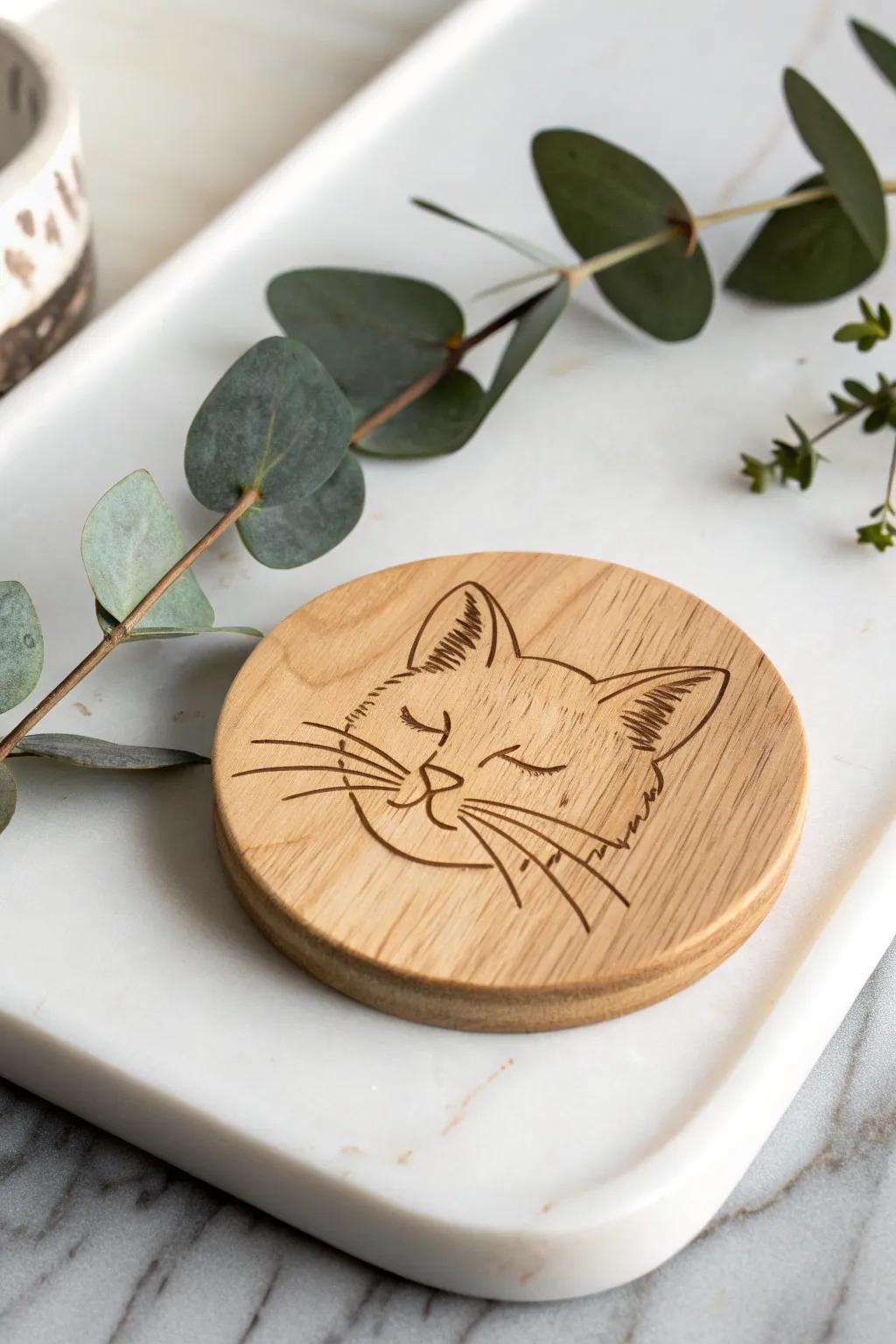 Capture the charm of your furry friend with a bespoke pet portrait coaster.