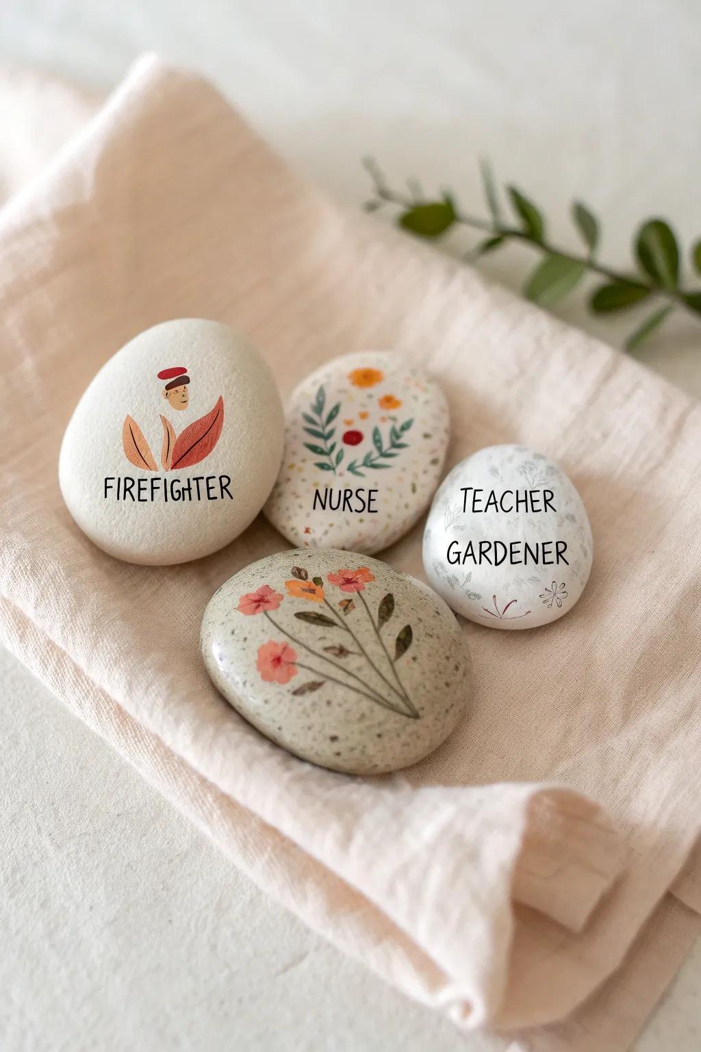Craft your stories with these charming community helper stones, where creativity meets simplicity.
