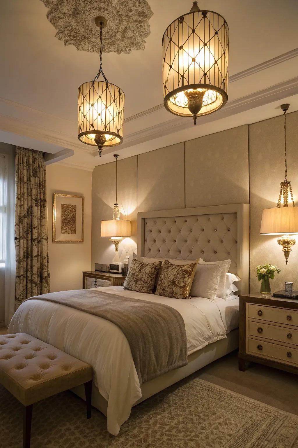 Decorative lighting sets the mood for relaxation.