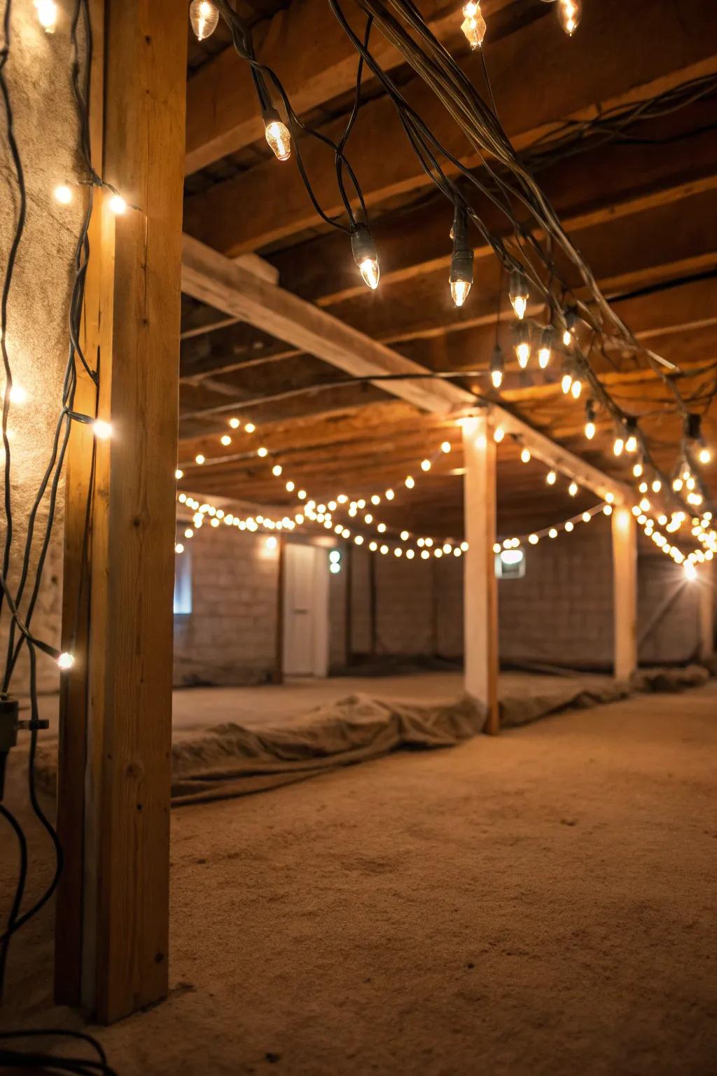 Create a charming atmosphere with string lights.