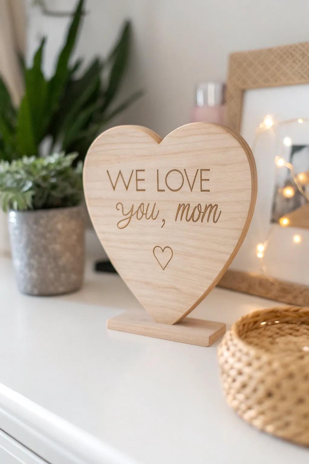 Add a touch of warmth to her space with a personalized heart-shaped décor that speaks from the heart. #ScandiBoho #MomLove