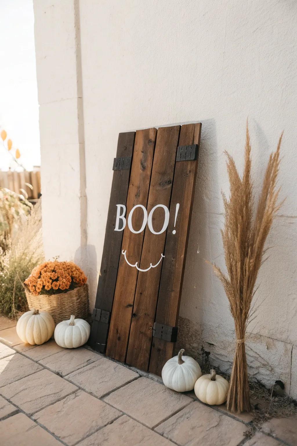 Elevate your Halloween decor with minimalist charm—craft your own spooky pallet sign!
