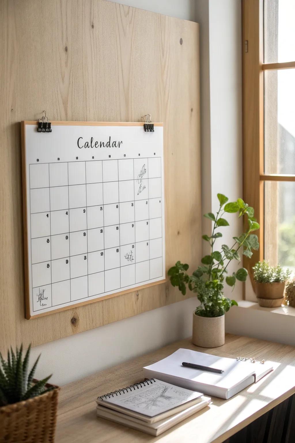 Embrace minimalism with a touch of boho charm—your perfect whiteboard calendar awaits.