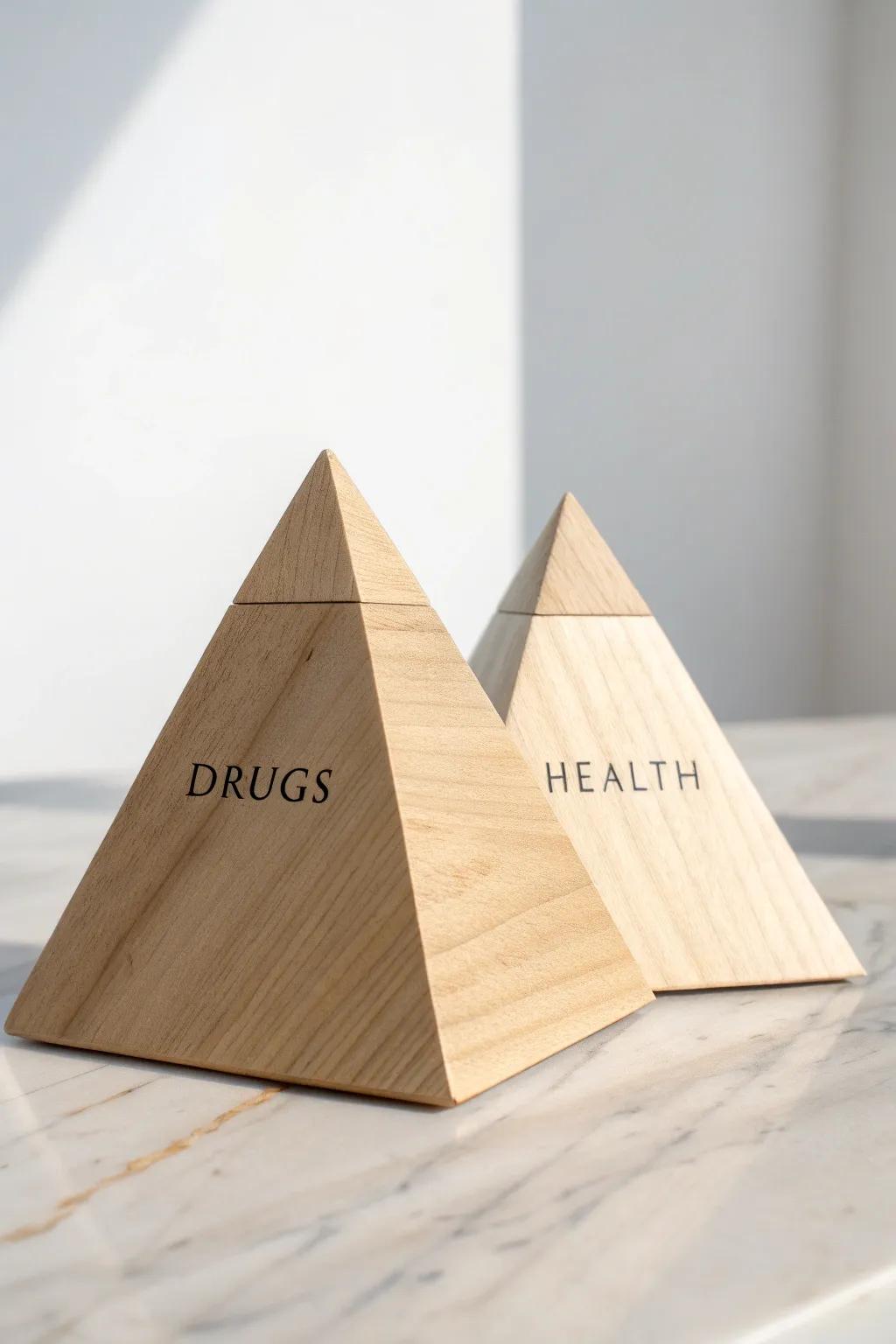 Empower choices with elegance: A minimalist pyramid reminder for healthy living.