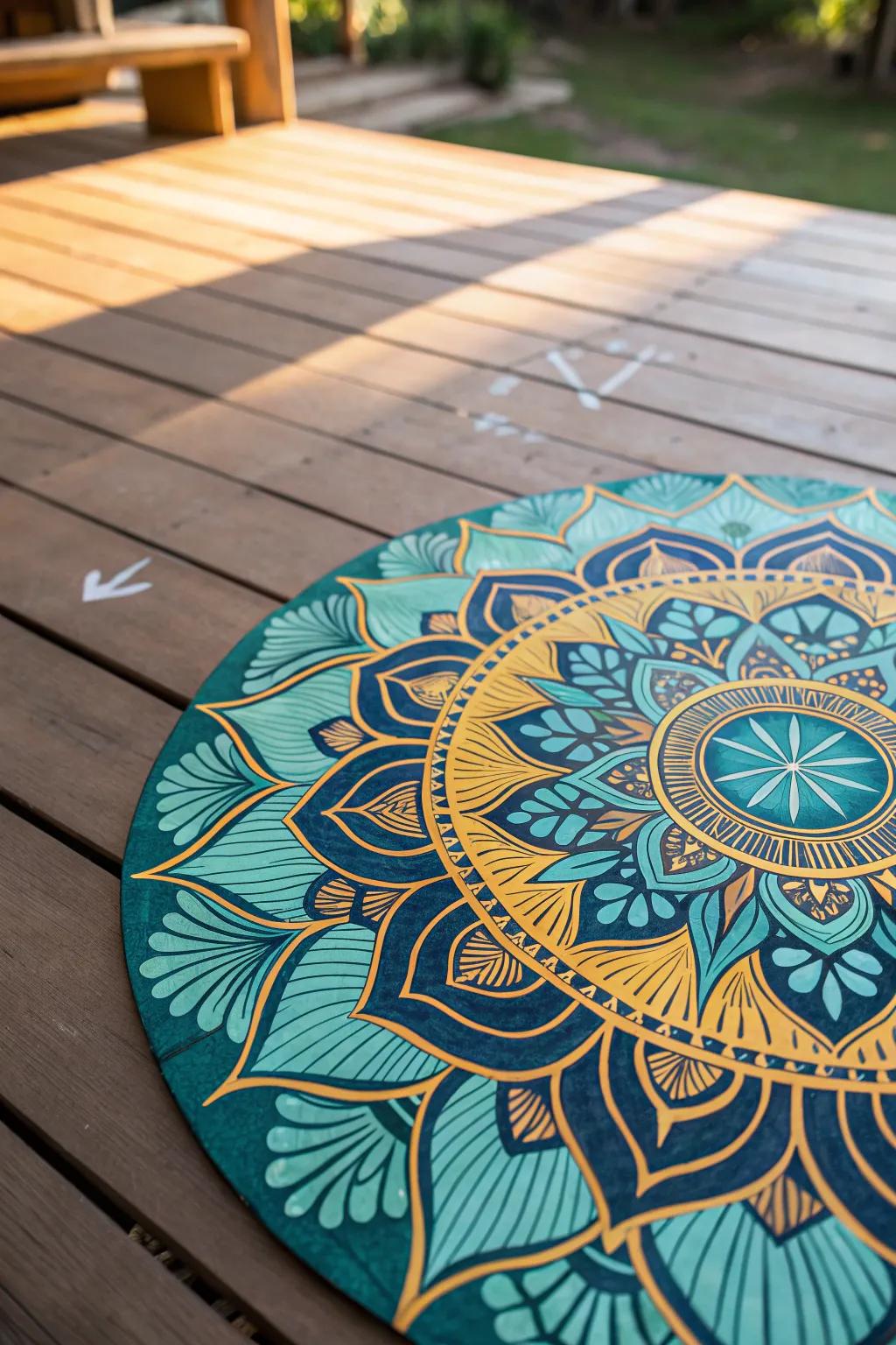 Transform your deck into a canvas of tranquility with intricate mandalas.