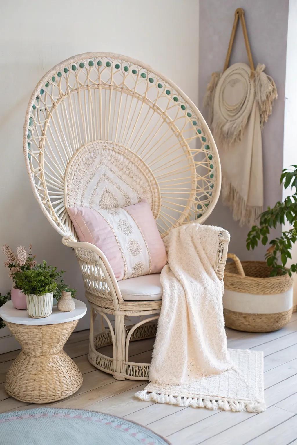 Transform thrift finds into statement pieces with a touch of paint and creativity. #PeacockChairGlam #DIYBabyShower