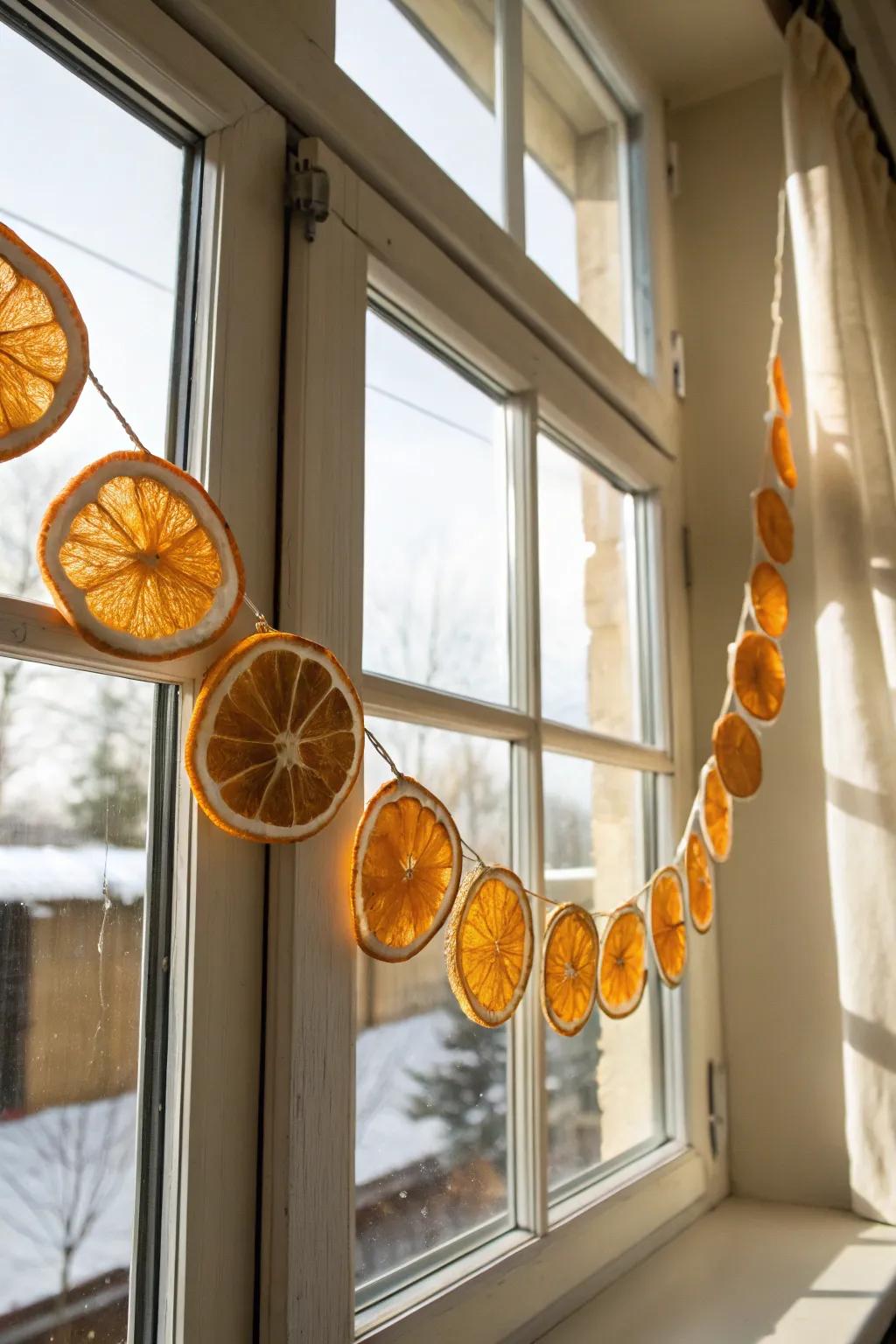 Embrace the warmth of the season with a handmade dried orange garland that brings a cozy and nostalgic charm to your home.