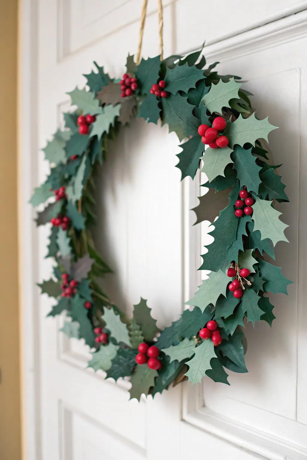 Add a touch of whimsy to your holiday decor with this enchanting paper wreath, perfect for a minimalist and boho-inspired Christmas!