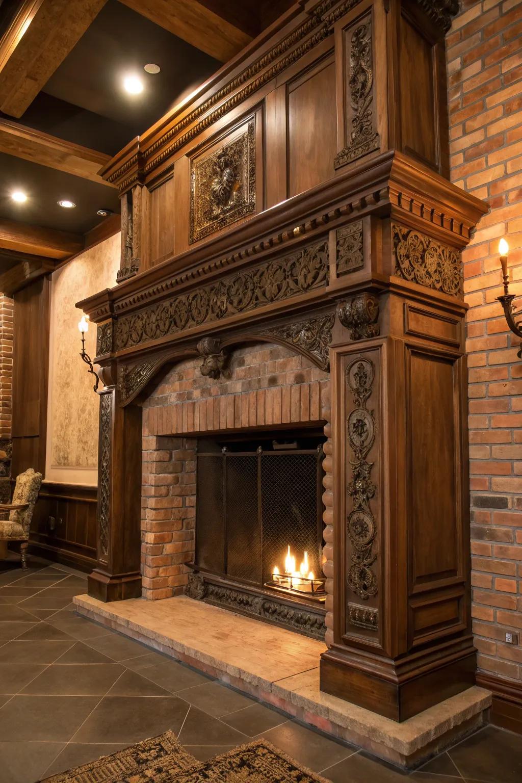 Transform your space with a vintage-inspired fireplace that exudes old-world charm and craftsmanship.
