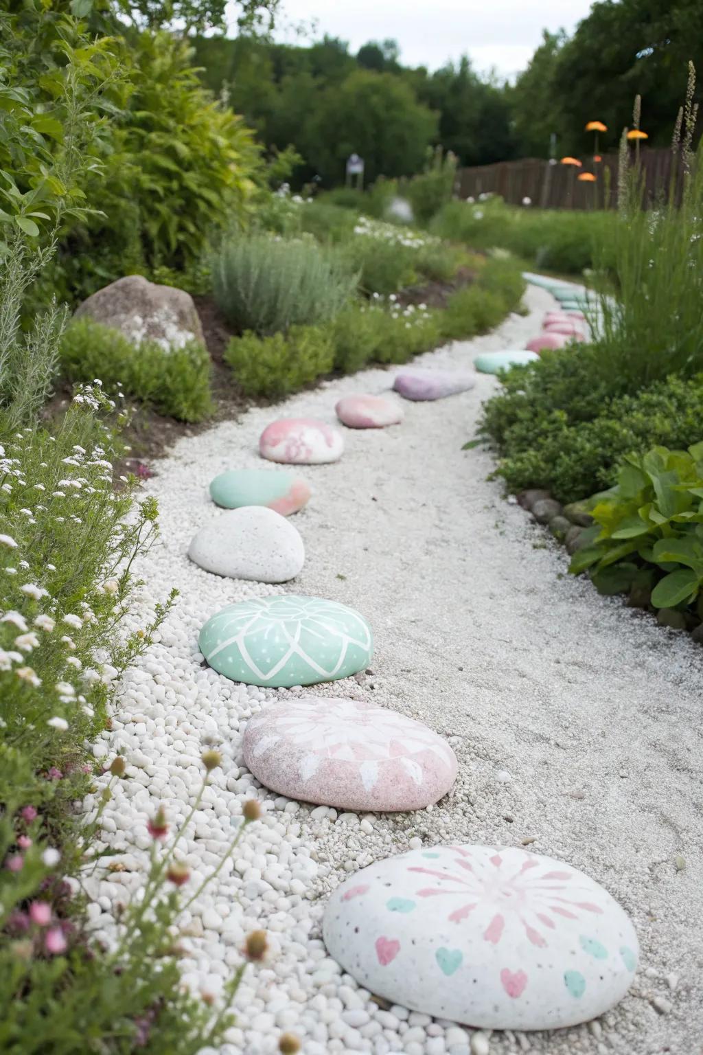 Step into serenity with this charming DIY garden path, where minimalist elegance meets boho whimsy.
