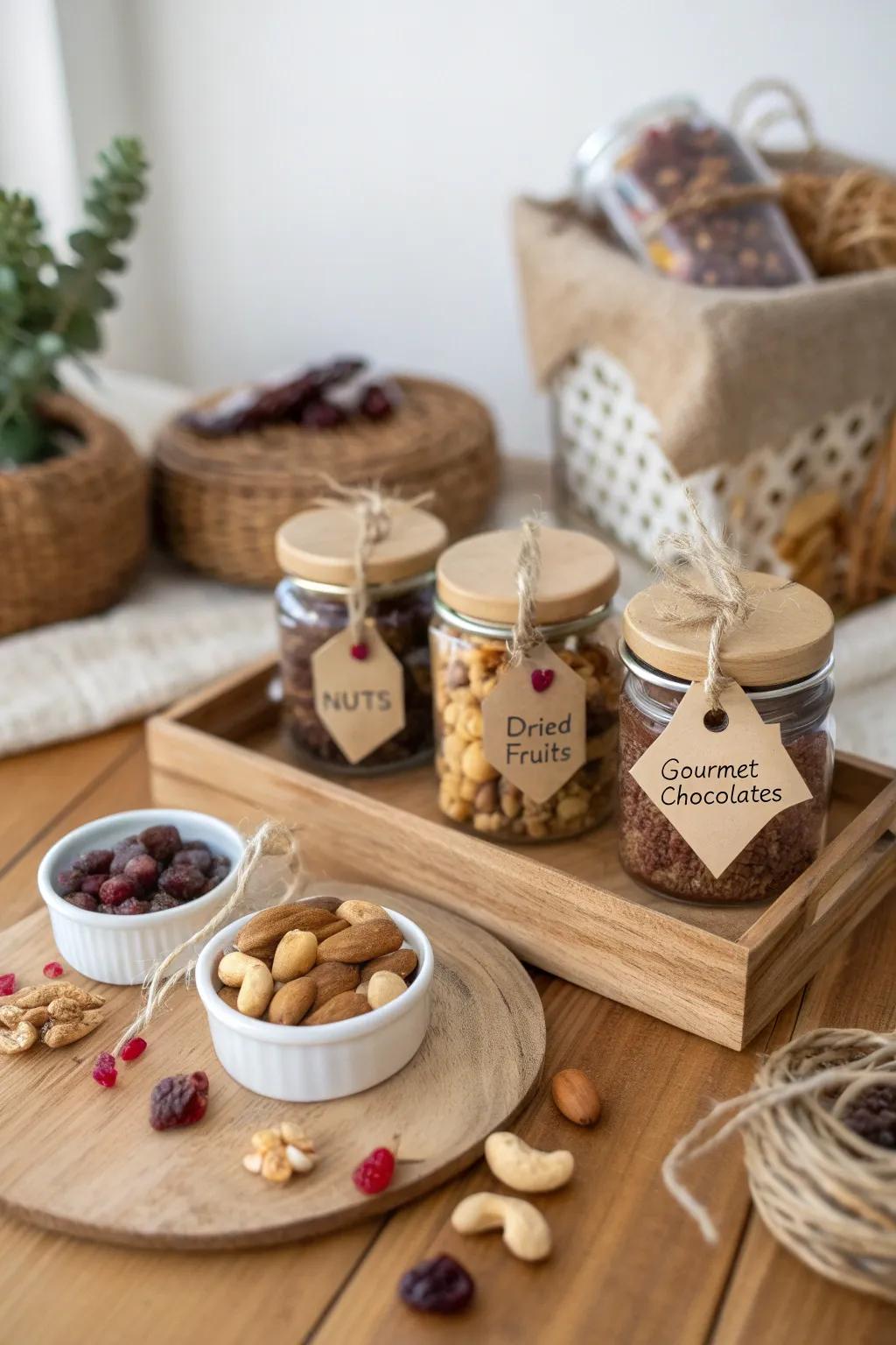 Crafted with love: A minimalist snack pack that's both thoughtful and delicious.