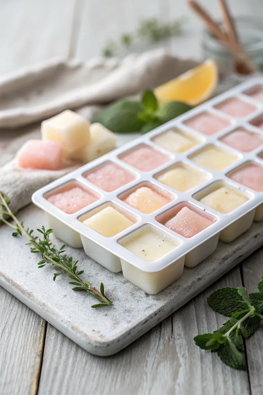Elevate your smoothies with these dreamy, creamy yogurt and fruit cubes!