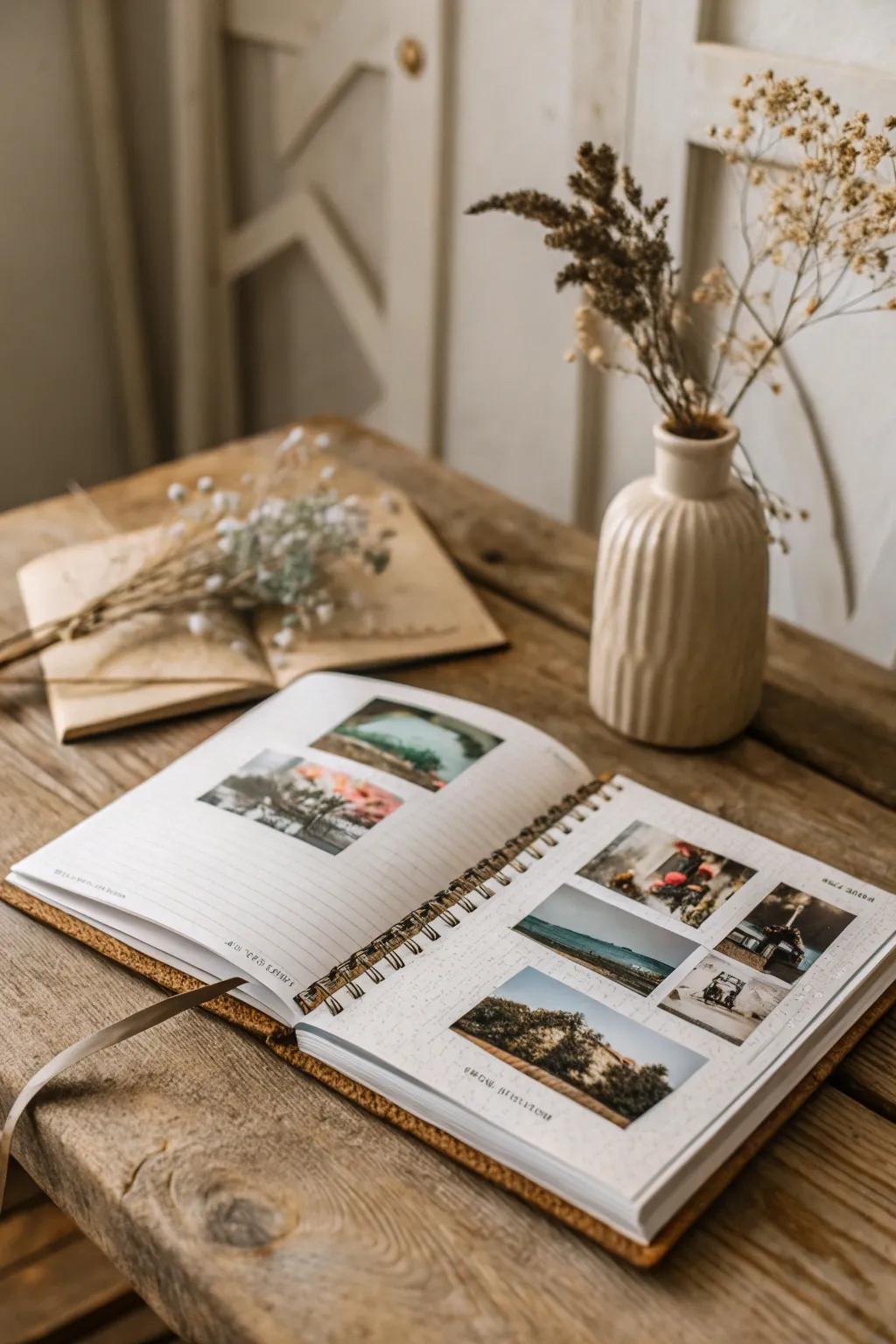 Craft your memories: A minimalist photo collage journal for capturing life's beautiful moments.