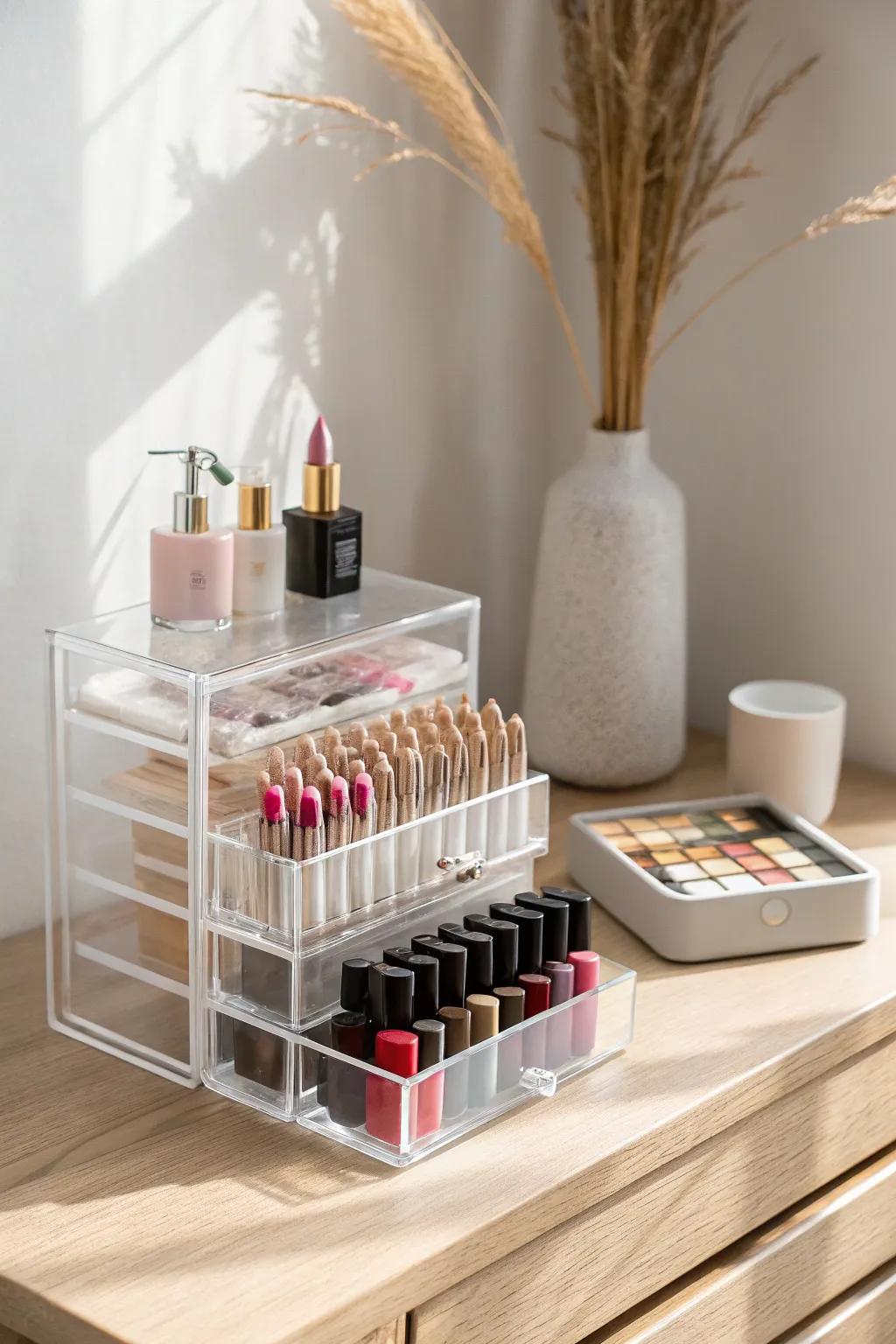 Transform your vanity with chic and clear organization. Effortless elegance meets functionality!