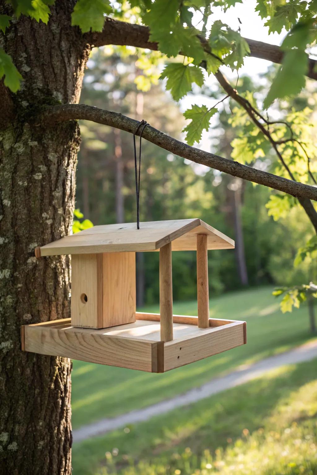 Elevate your garden with a minimalist squirrel feeder that blends nature and design.