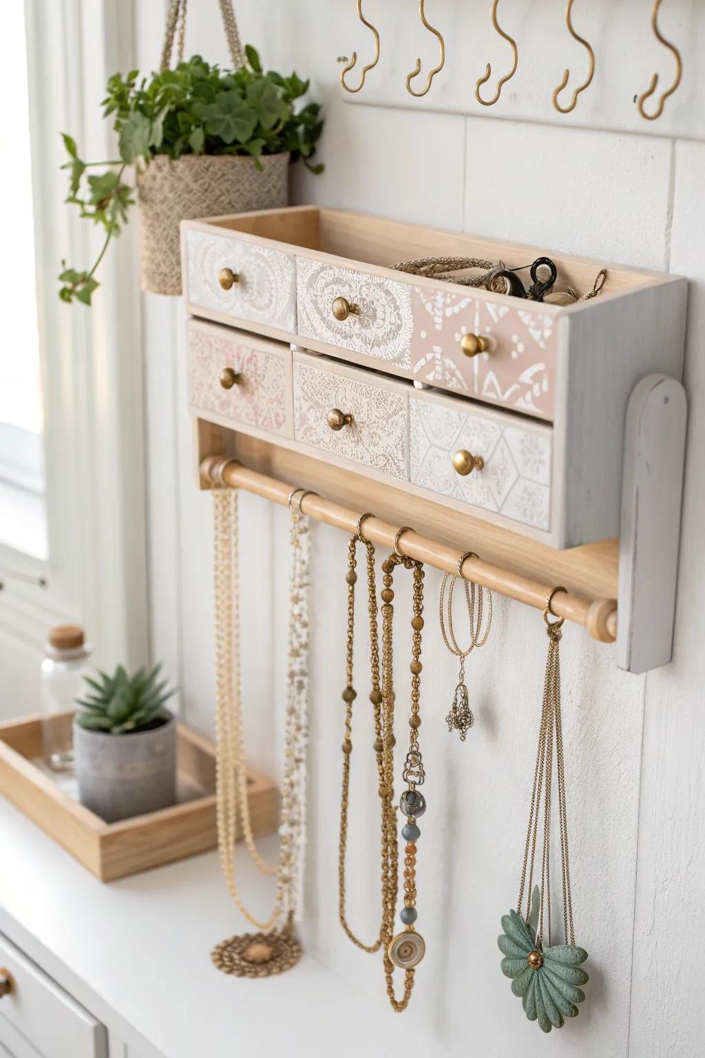 Transform your space with this chic DIY jewelry organizer—where Scandinavian minimalism meets Boho charm!