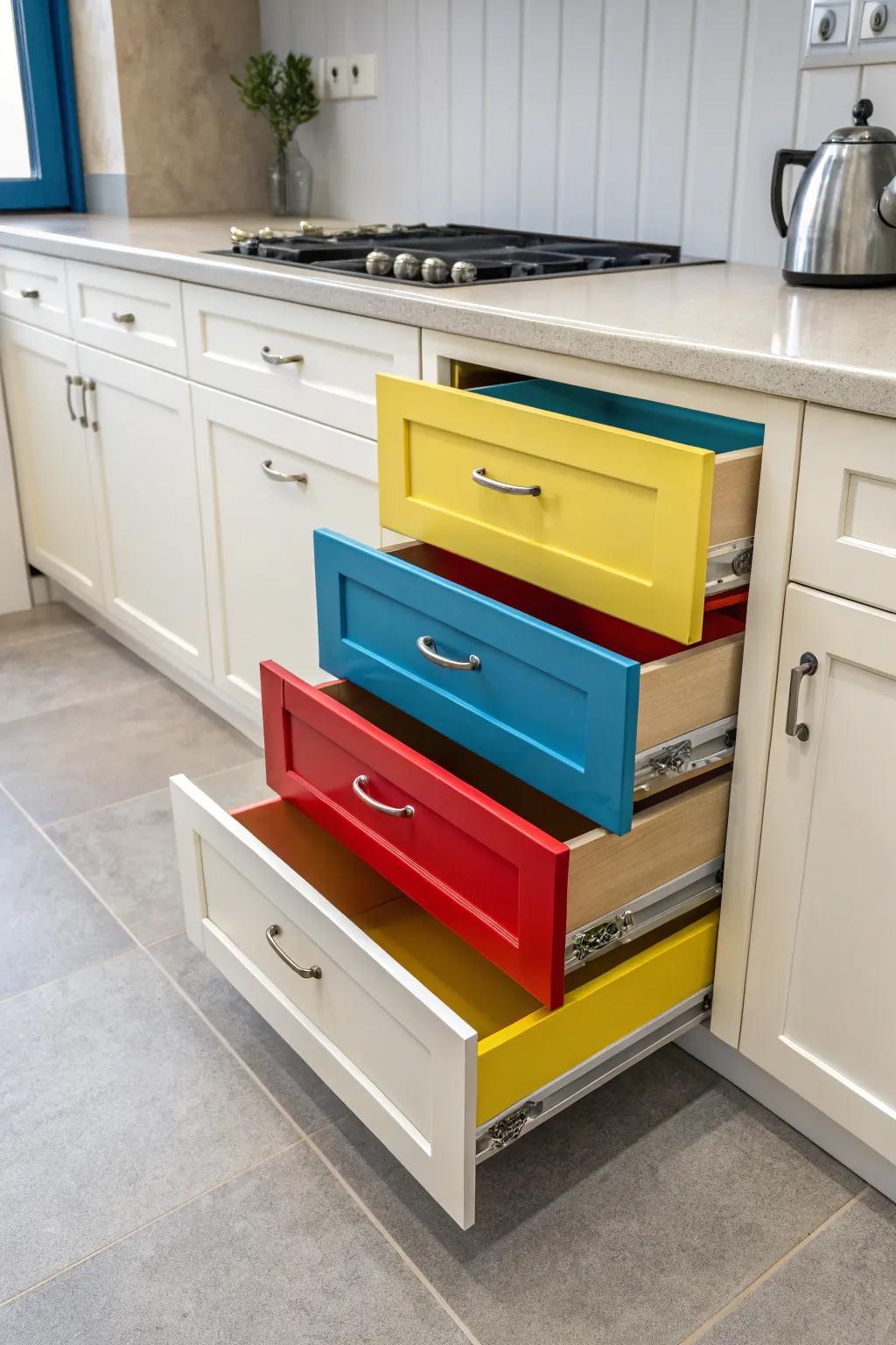 Brighten your day with drawers that pop with color