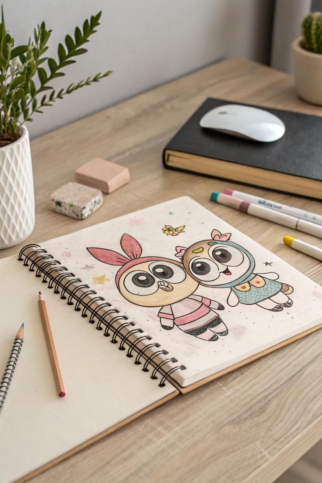 Whimsy in Every Sketch: Meet my delightful little characters that bring joy to my creative moments.