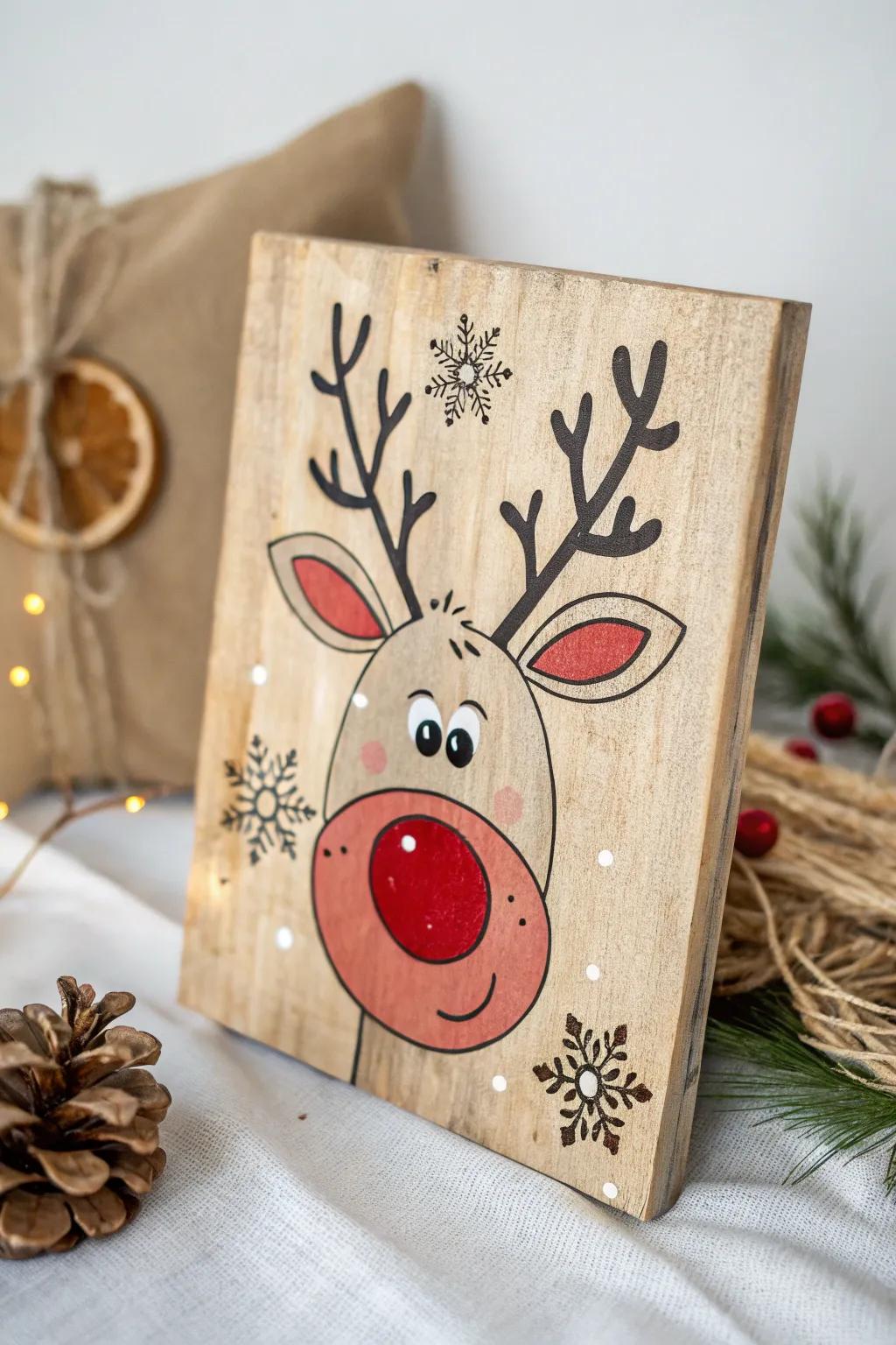 Add a playful twist to your holiday decor with these charming cartoon reindeer faces!
