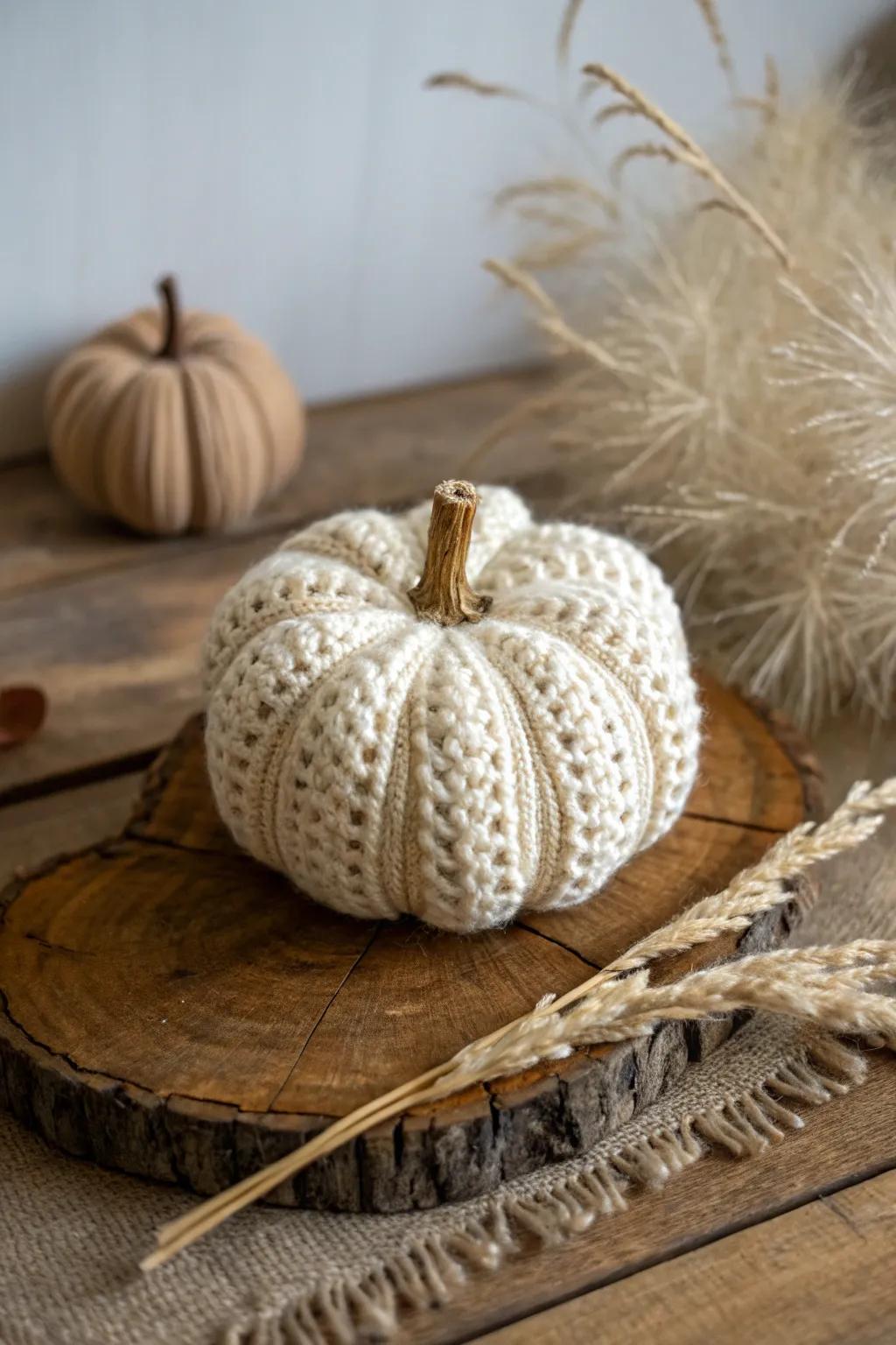 Embrace autumn's charm with a handmade crochet pumpkin, the perfect blend of simplicity and elegance.