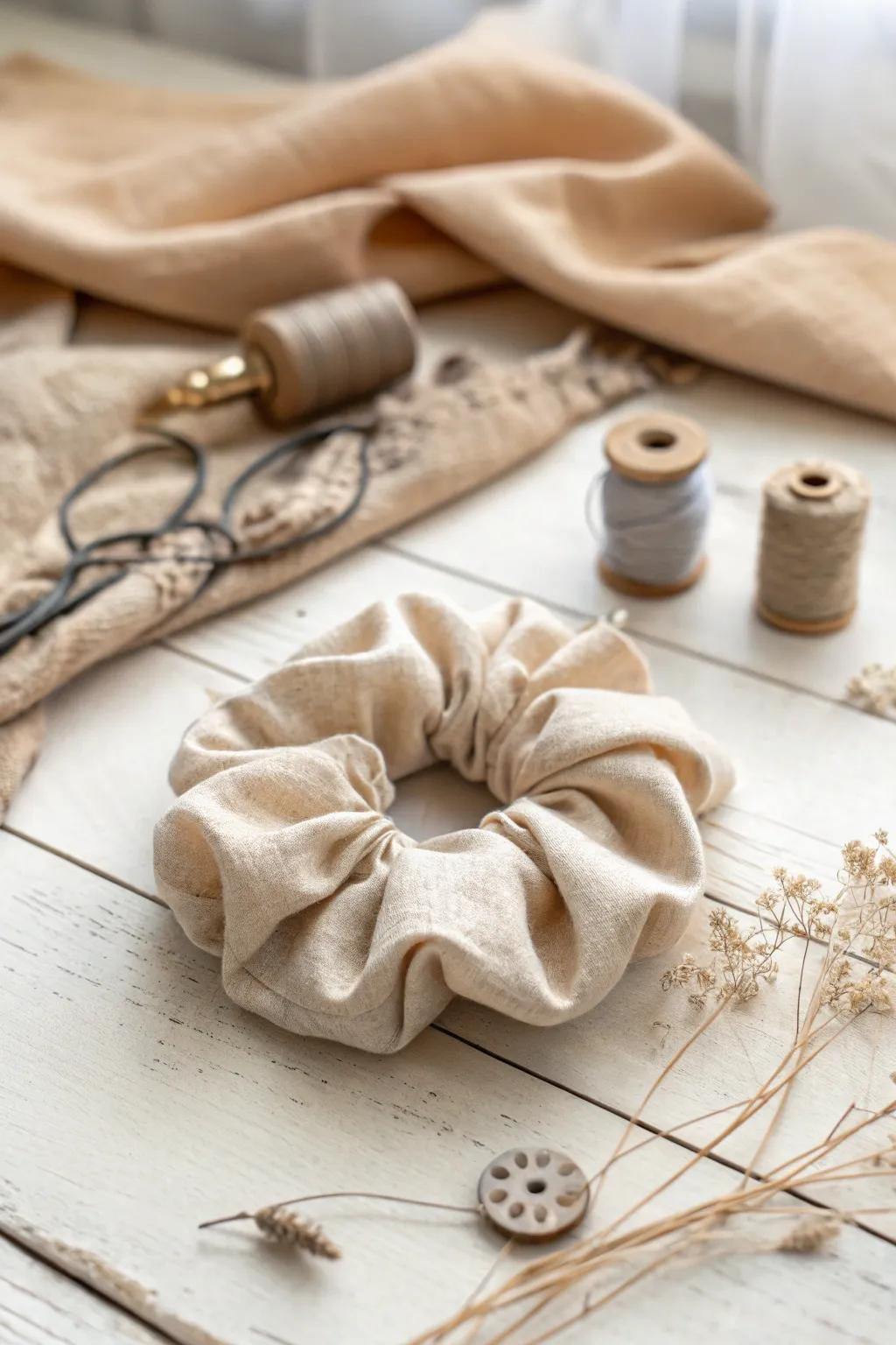 Elevate your style with handcrafted scrunchies that blend simplicity and charm. 🌿✨