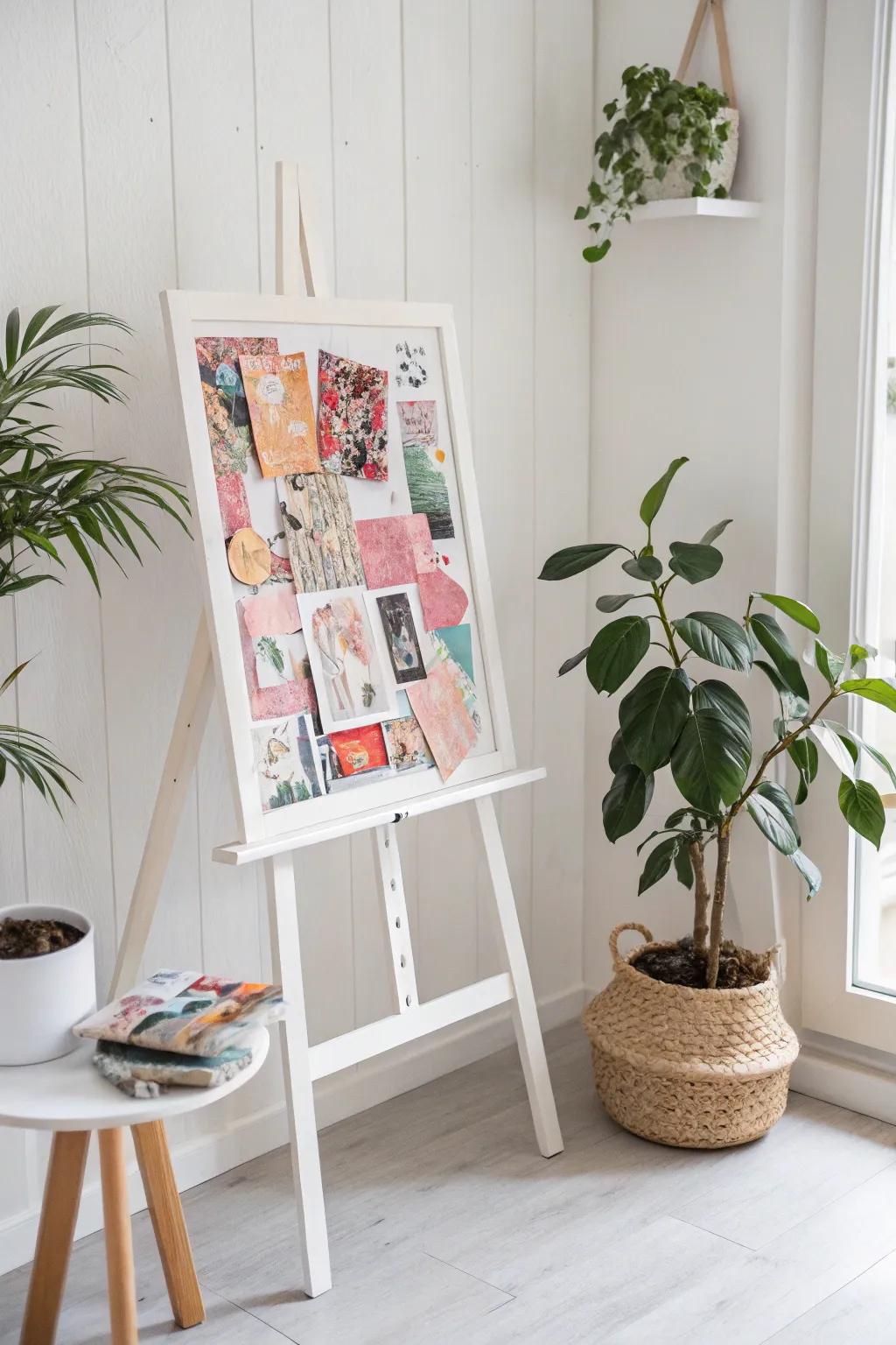 Embrace spring's vibrant hues with a unique collage masterpiece that brings minimalist charm to your space.