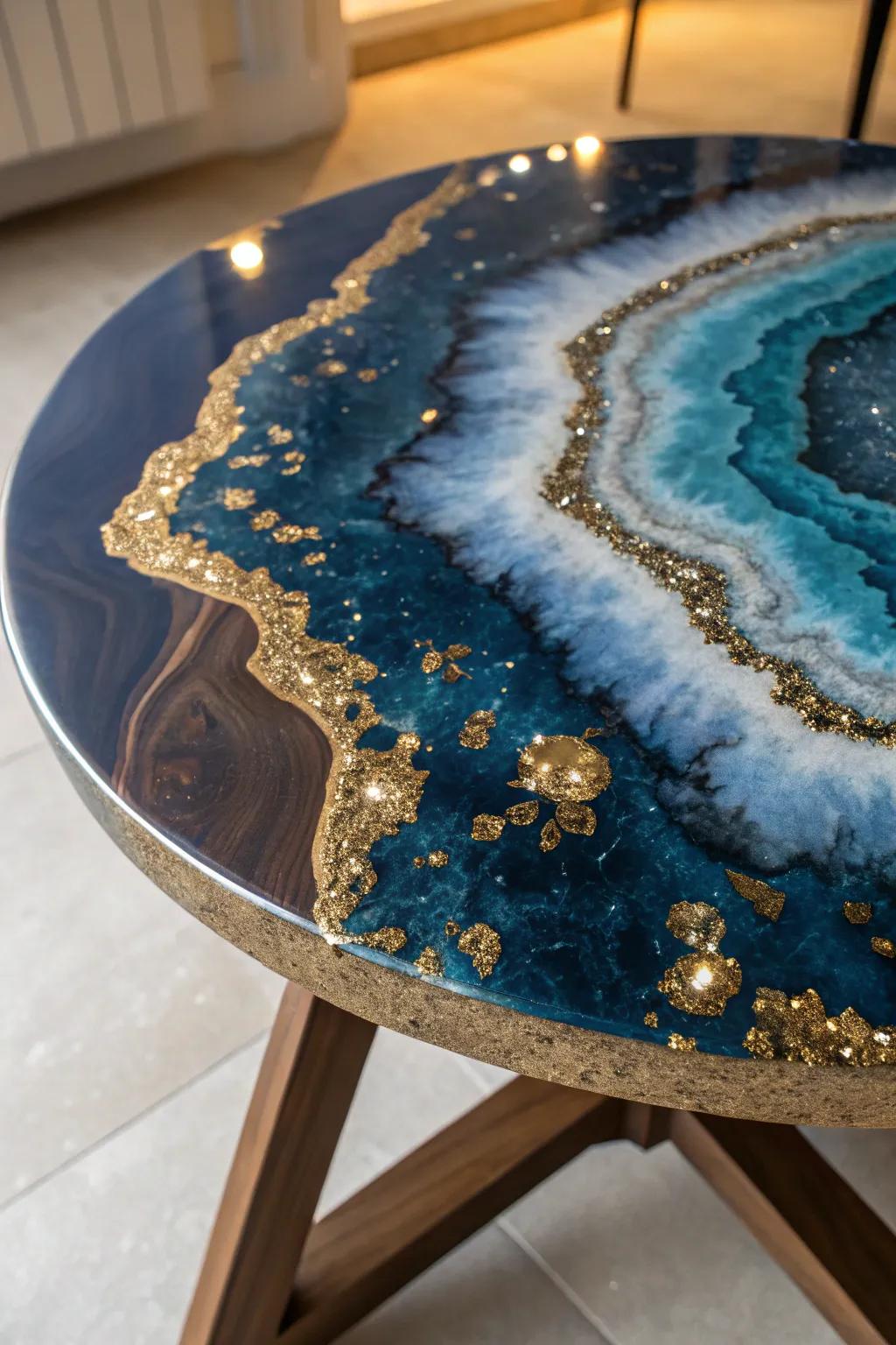 Bring the Earth's hidden gems into your home with this mesmerizing geode epoxy table.