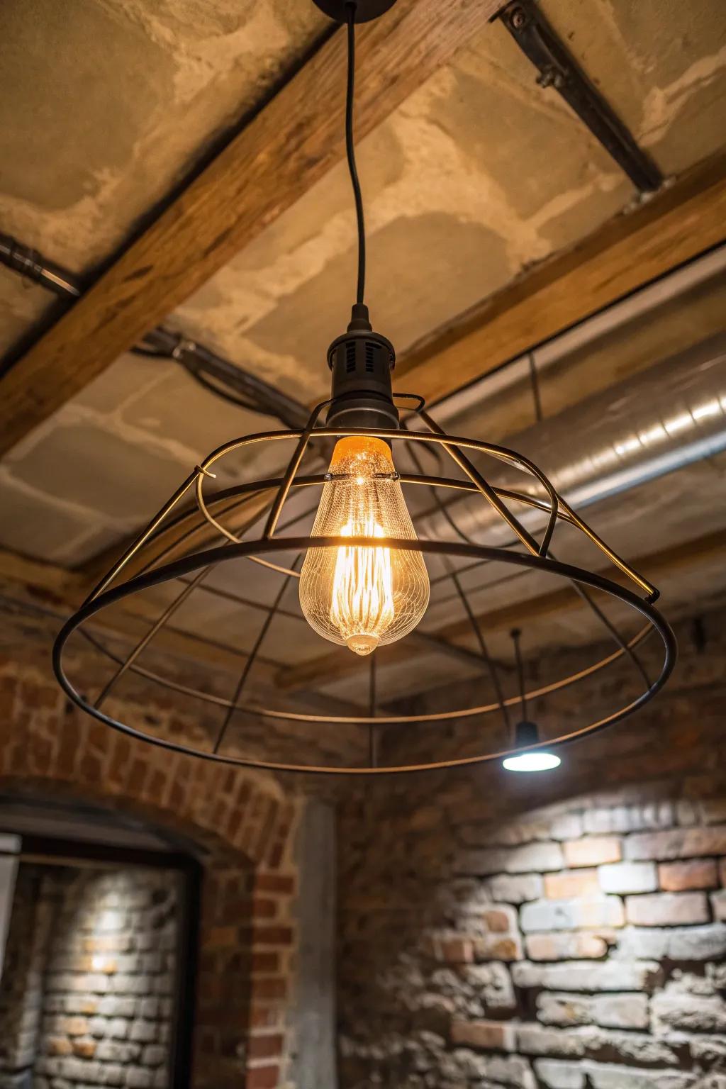 Transform your basement into a cozy retreat with warm, inviting lighting.