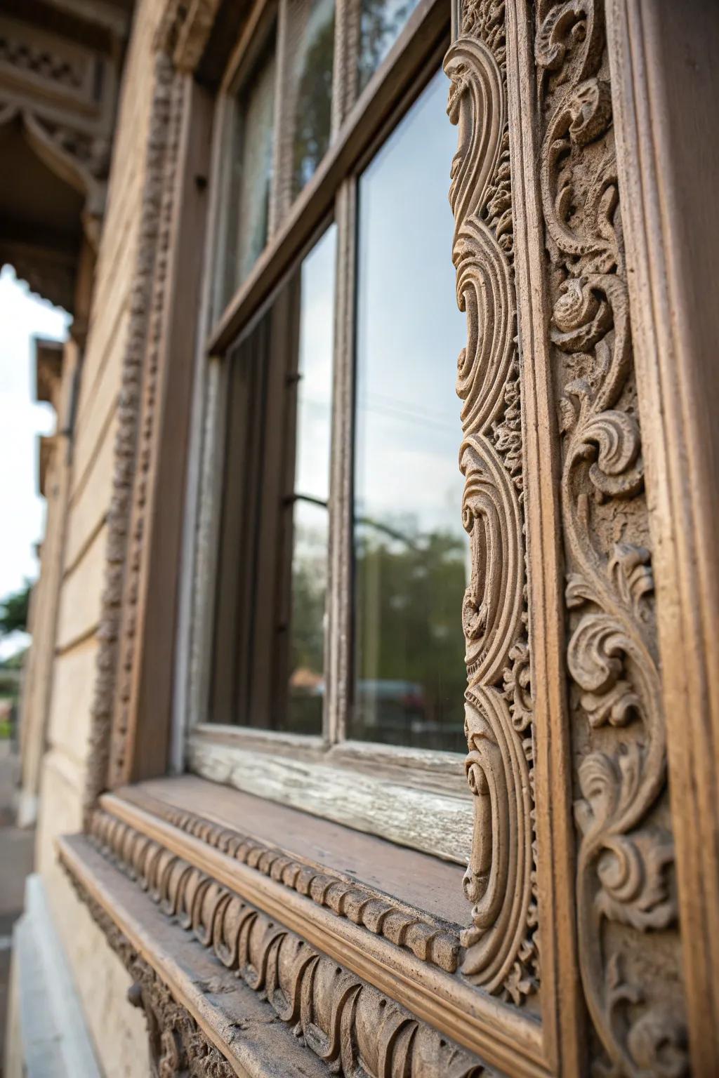 Window with intricate ornamental trim