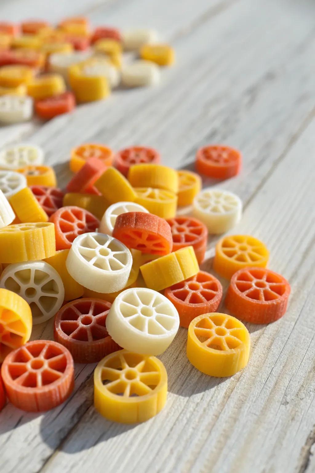 Crafting autumn magic: Candy corn noodle art that delights and inspires!