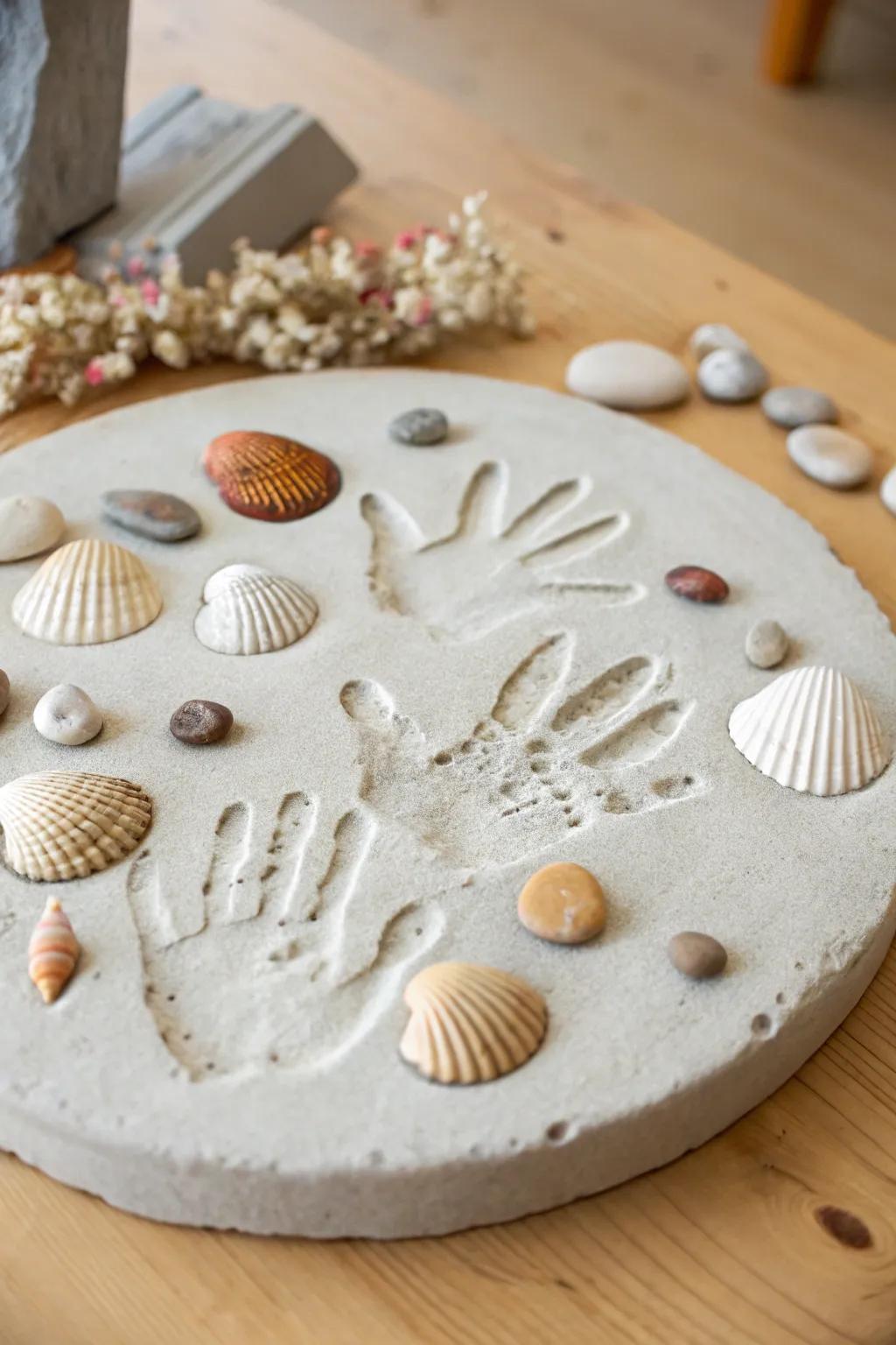 Cherish sunny memories with our beach-themed family handprint craft, a perfect blend of Scandinavian minimalism and bohemian charm.