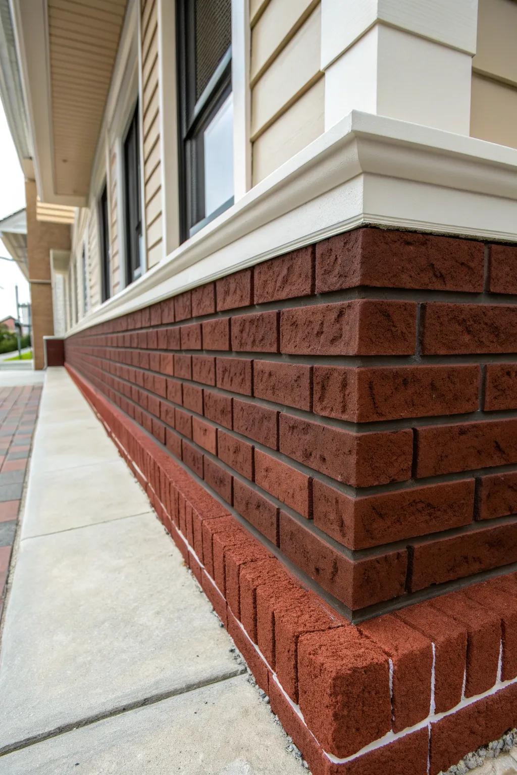 Transform your space with the timeless allure of faux brick skirting.