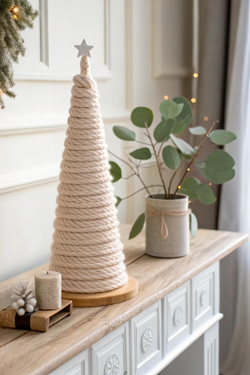 Craft your own cozy Christmas with a minimalist yarn tree, the perfect blend of simplicity and elegance.