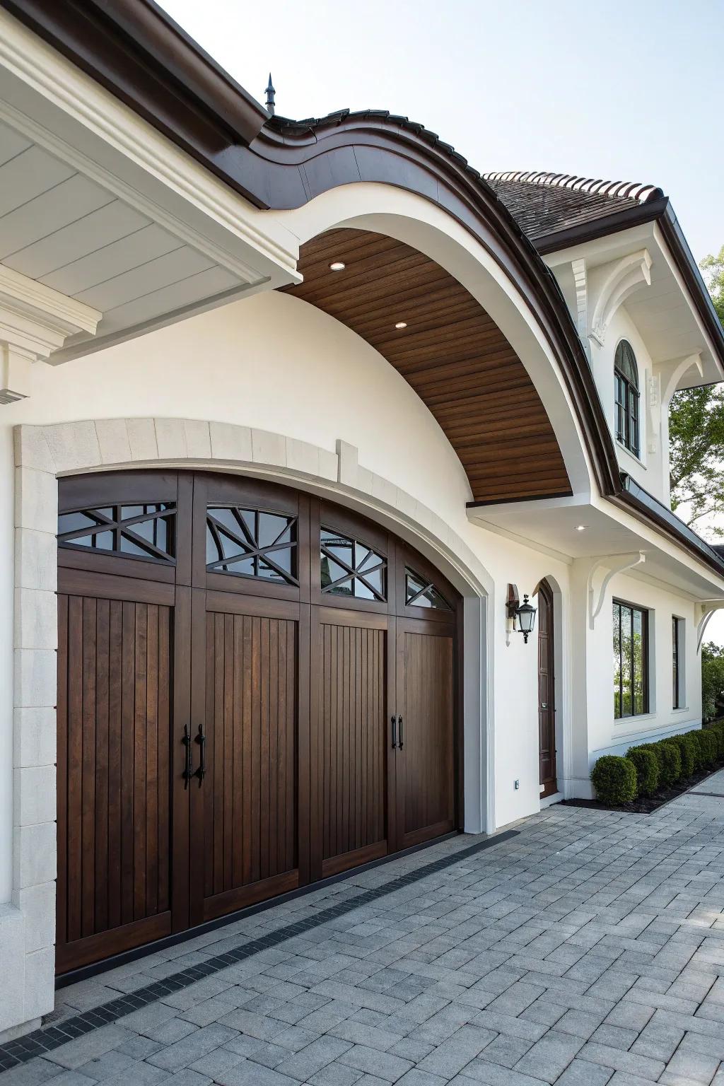 Elevate your garage with arched elegance and timeless design.