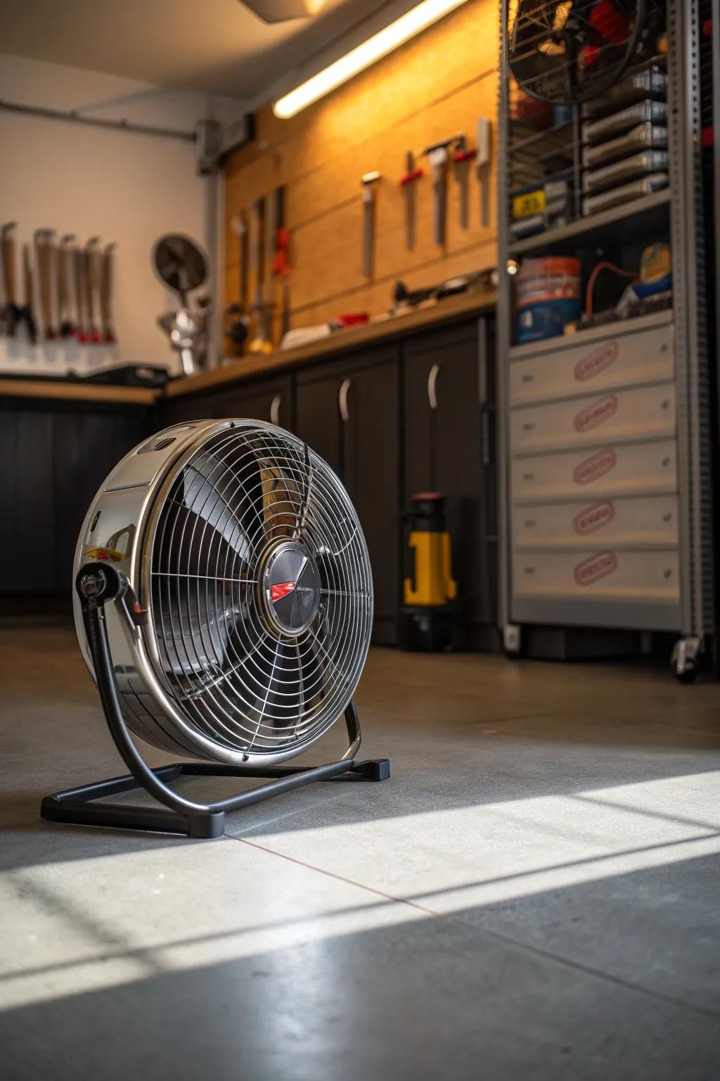 Transform your garage space with the power of a compact fan.
