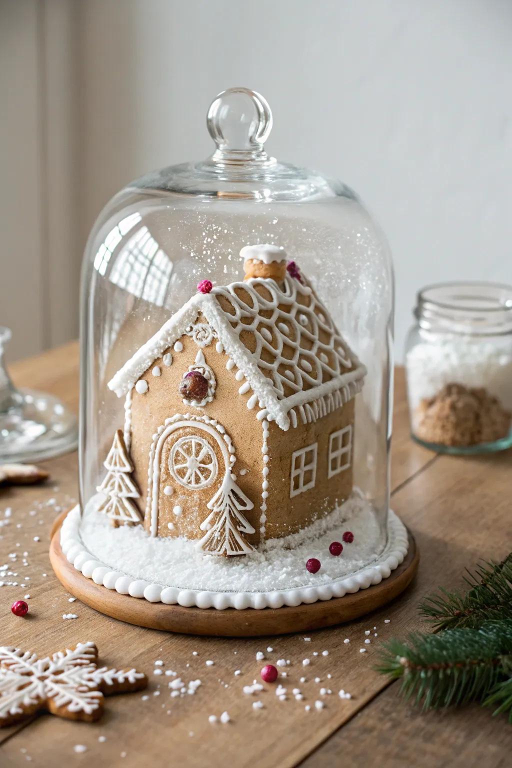 Capture the magic of winter with this enchanting Gingerbread Snow Globe, a charming centerpiece that brings cozy elegance to your holiday decor.