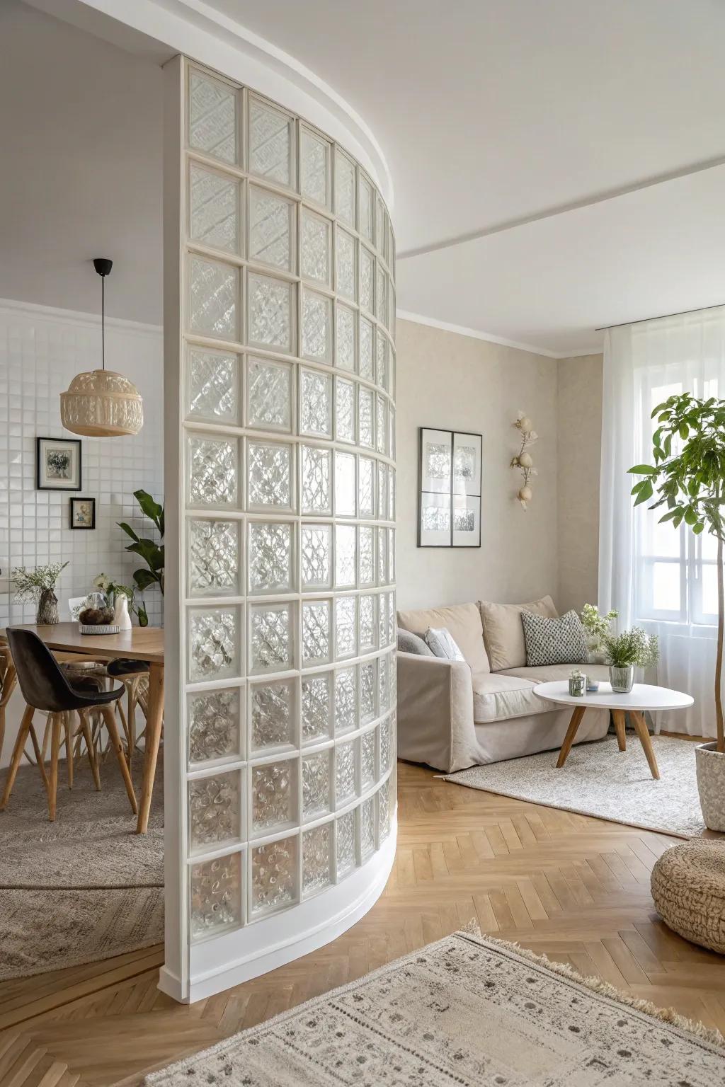 Elevate your space with the graceful charm of curved glass blocks.