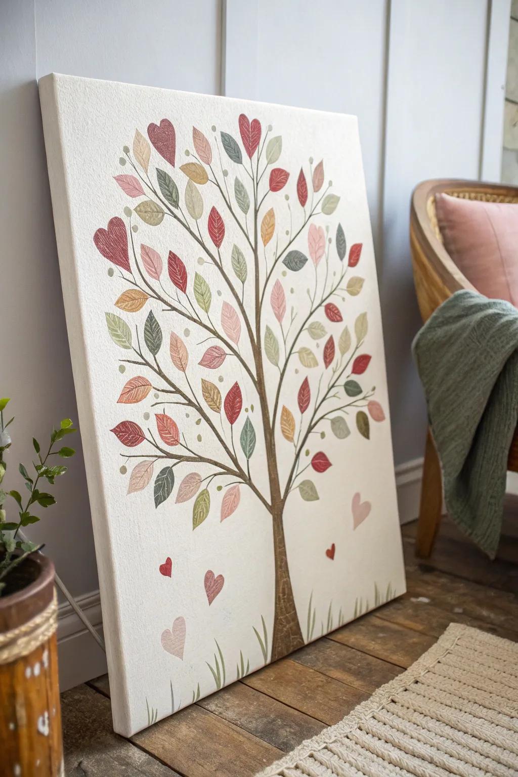 Embrace the beauty of nature and affection with this Heart Tree painting, a perfect blend of simplicity and elegance for your gallery wall.