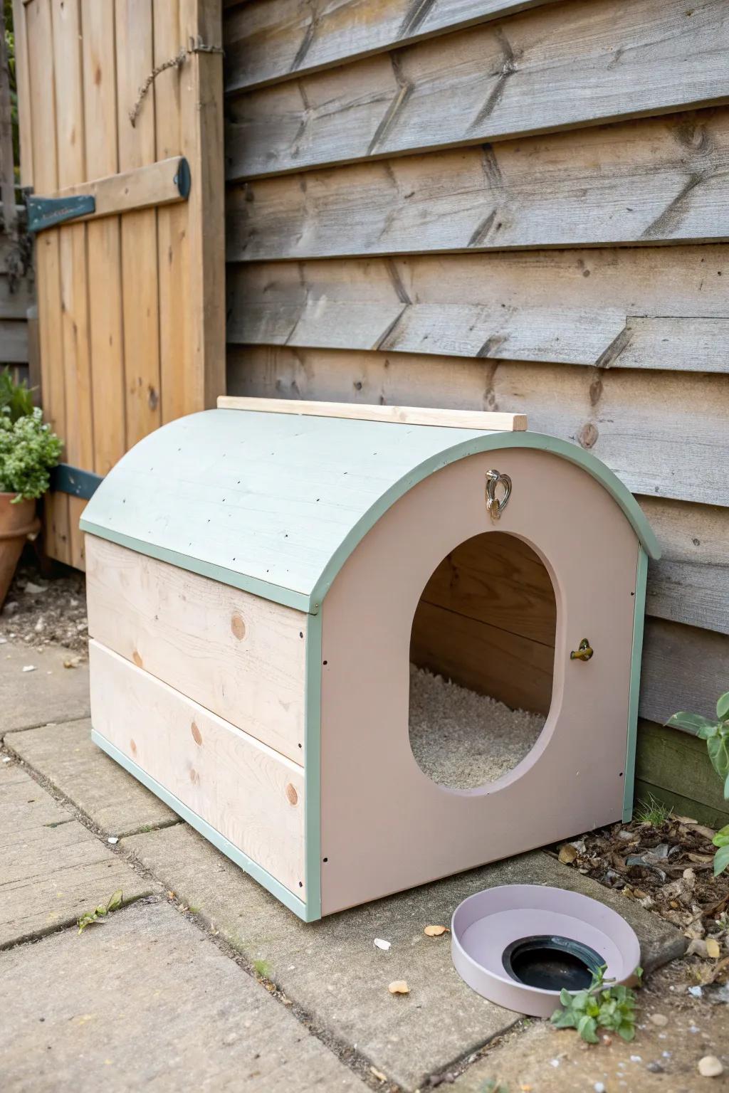 Transform your space with eco-friendly elegance: Upcycled kitty litter containers make charming DIY chicken nesting boxes!