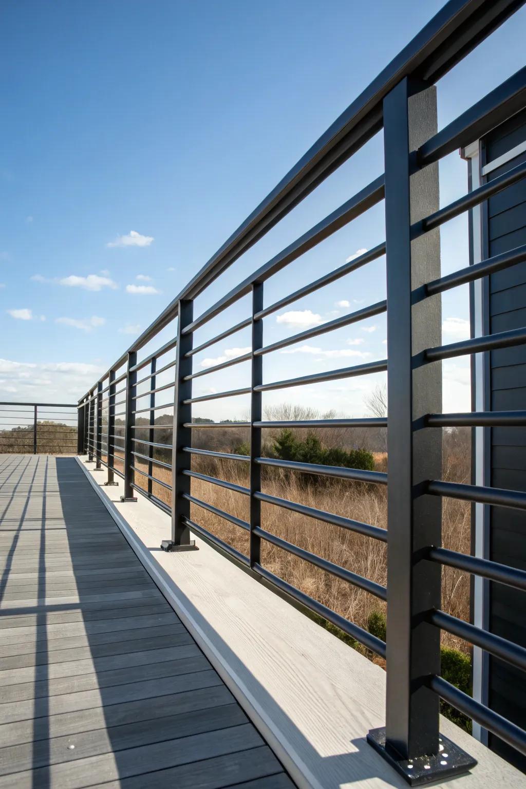 Elevate your outdoor space with sleek aluminum railings that combine style and simplicity.