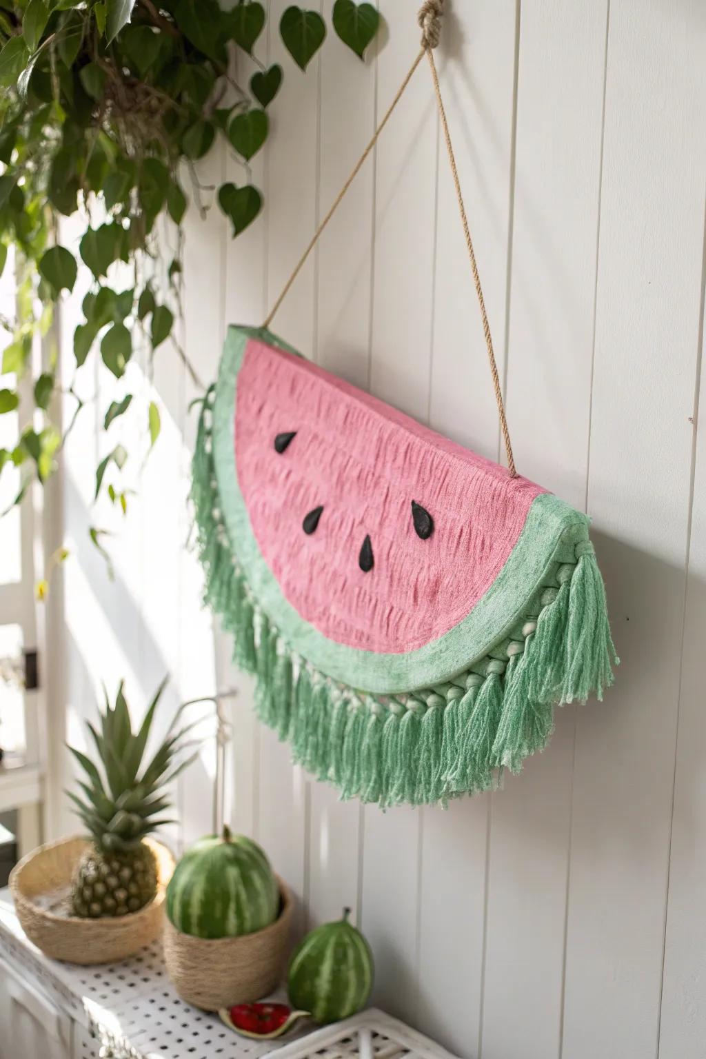 Bring a slice of summer to your celebration with this chic watermelon pinata!