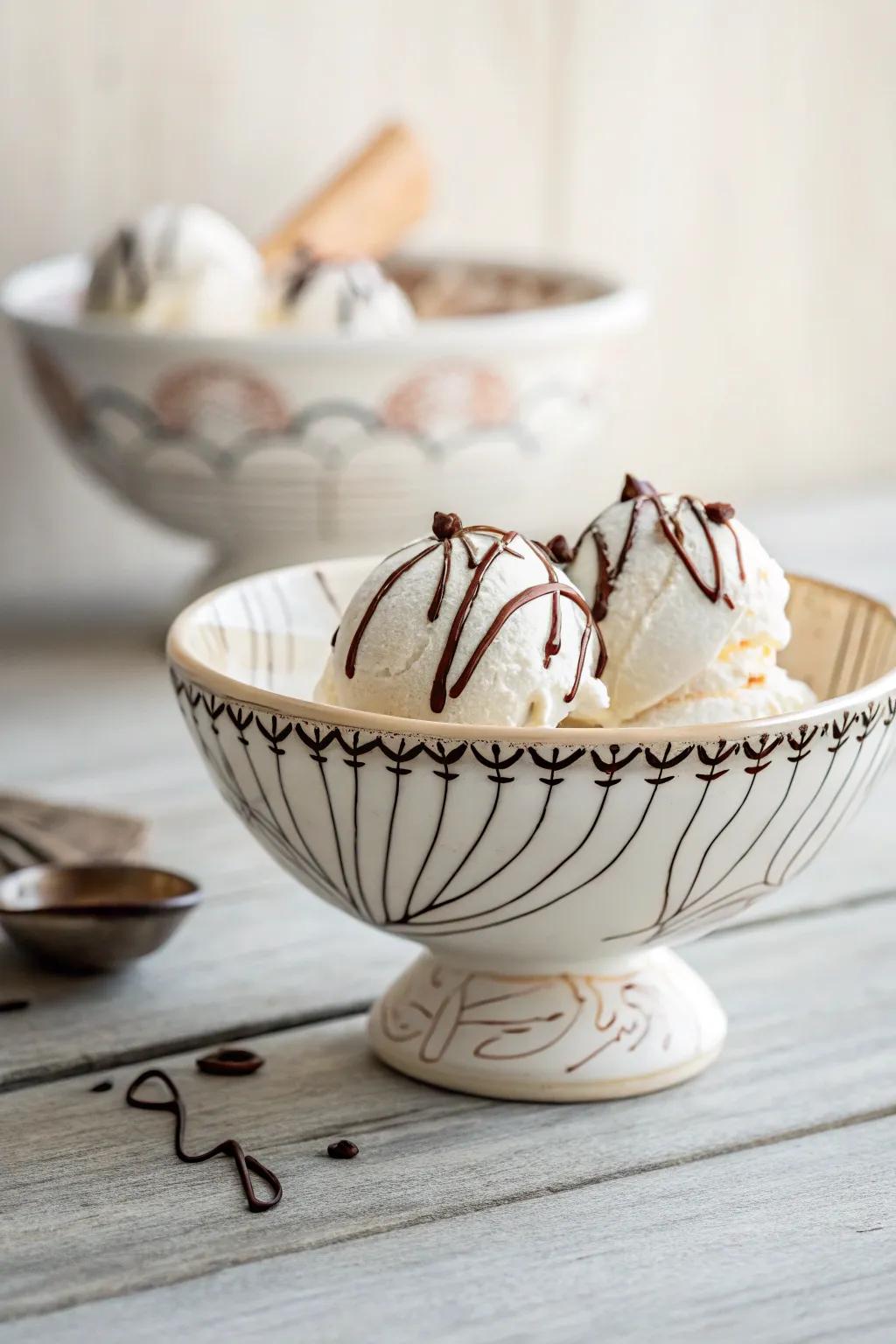 Transform your dessert time into an artful experience with a sundae scene bowl. 🍨🎨 #CraftedWithLove #ScandinavianBoho