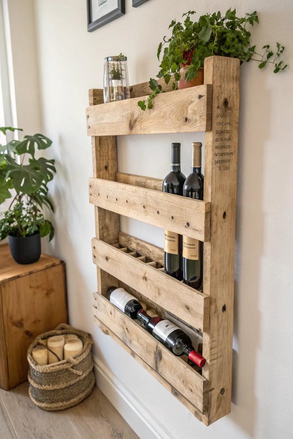 Elevate your kitchen decor with a touch of rustic elegance. 🍷✨ #UpcycledBeauty #ScandiBoho