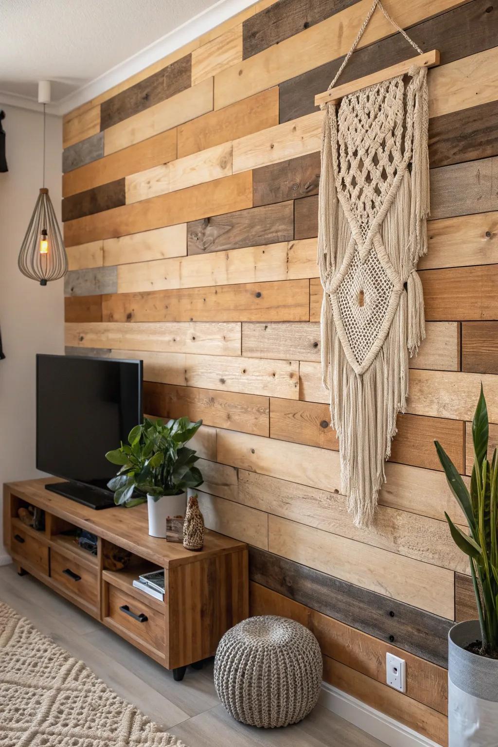 Elevate your space with the timeless charm of mixed wood tones.