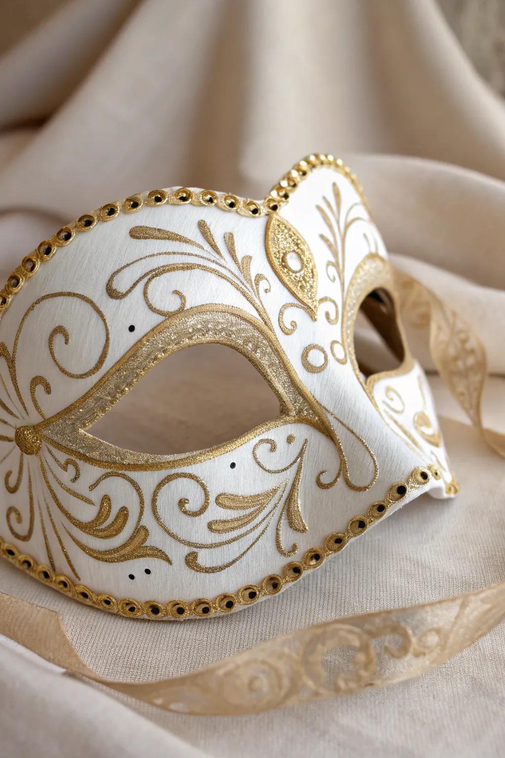 Embrace the mystery and sophistication of Venetian elegance with this beautifully crafted mask.
