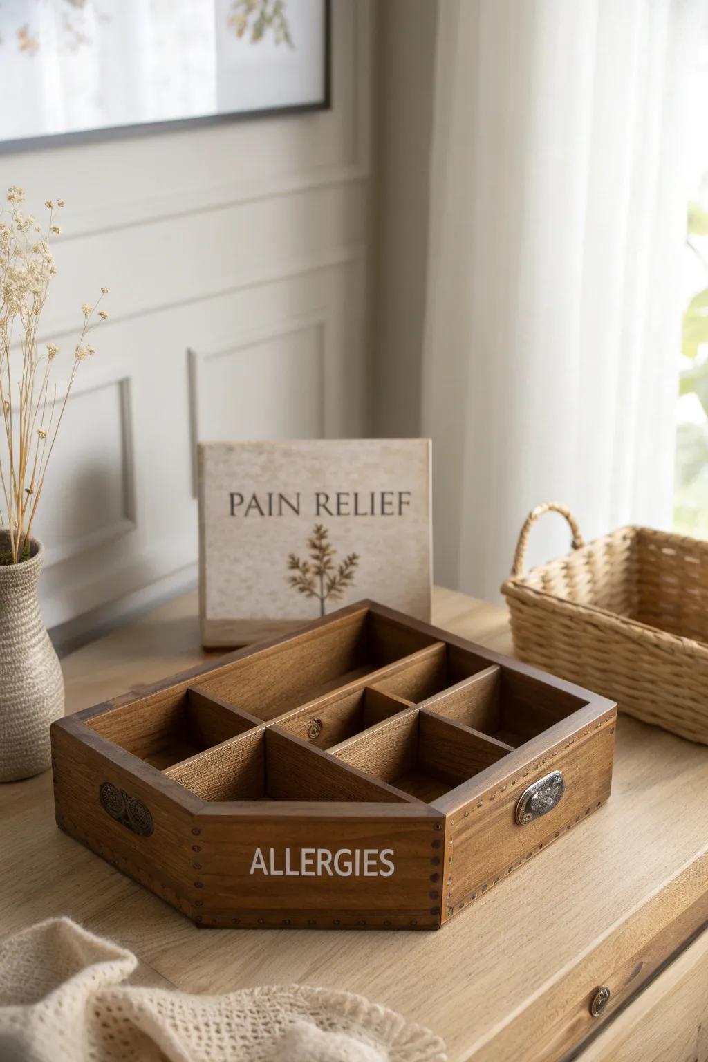 Effortlessly organize your wellness essentials with a touch of natural elegance.