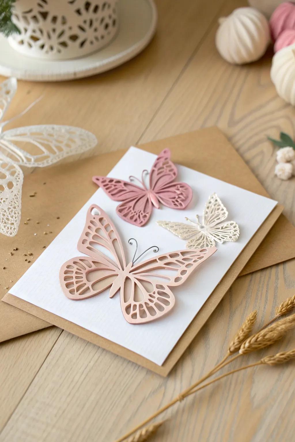 Unveil the magic of 3D butterfly cutouts—where simplicity meets whimsy in a handcrafted Mother's Day surprise.