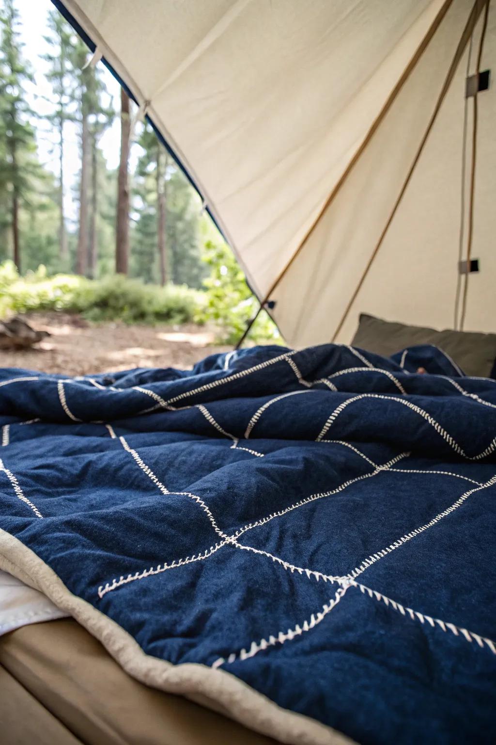 Transform your tent into a serene escape with sound-dampening moving blankets. #CampingHacks #QuietRetreat